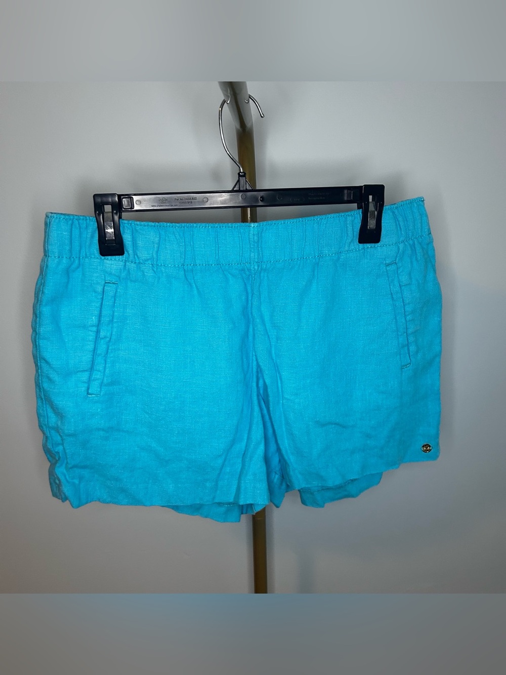 Lilly Pulitzer 100% Linen Blue Pull-On Shorts Size Large